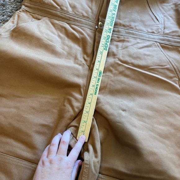 Carhartt Brown Overalls with Red Lining - Picture 4 of 7